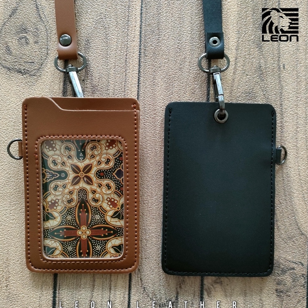 

[✒X92➤] Name Tag ID Card Kulit Name Tag Kulit Id Card holder kulit Lanyard Kulit 2 Slot NTS032 [300]