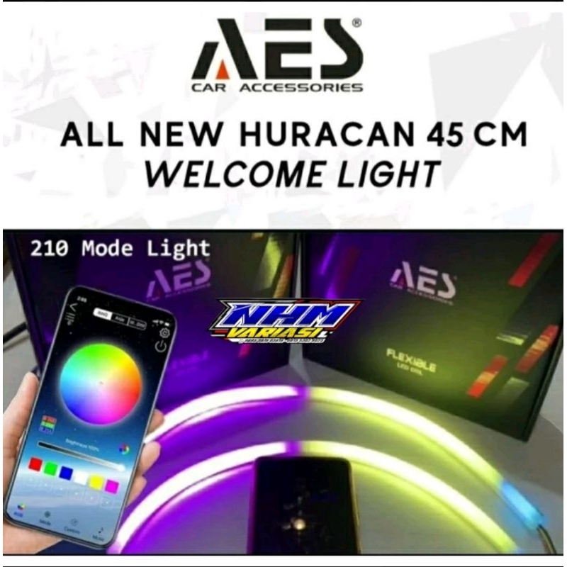 LAMPU ALIS DRL HURACAN AES RGB 30CM 45CM 60 CM