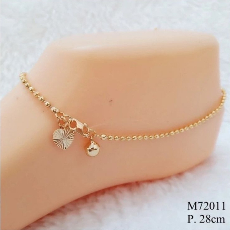 Gelang kaki biji lada Titanium dewasa Berlapis emas