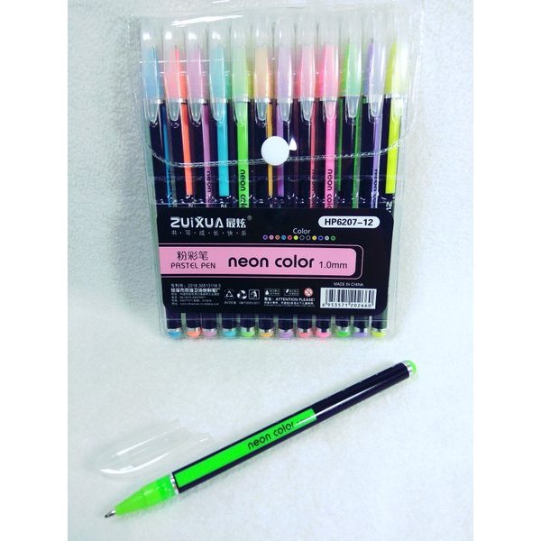 

[per SET] Bolpen/ pulpen 12warna zuixua 6207 neon