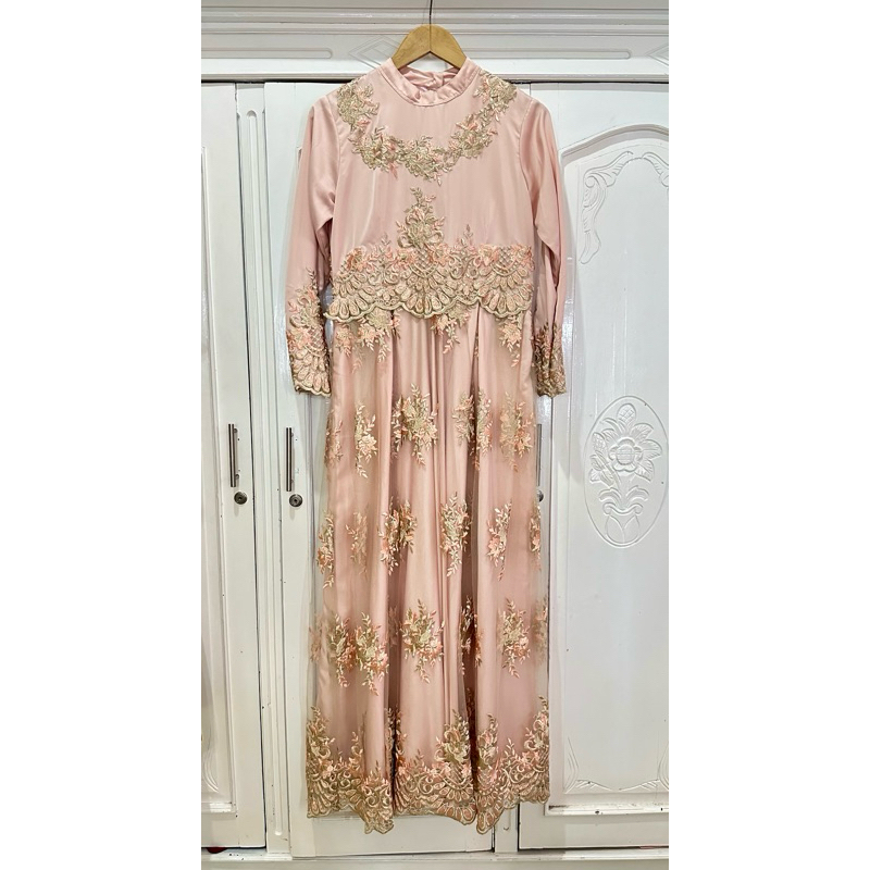 preloved baju pesta / gamis pesta / warna pink salem