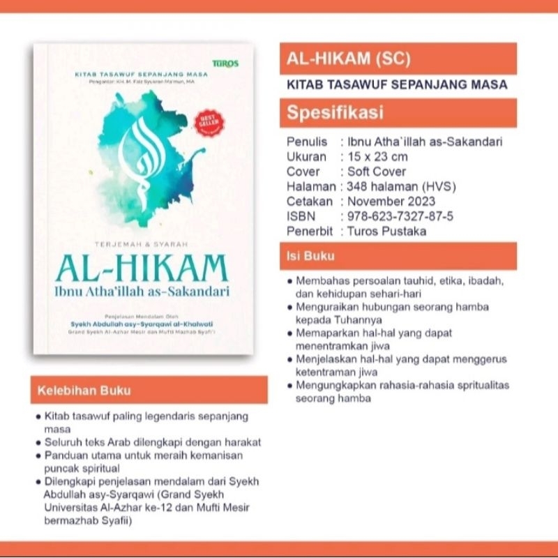 BUKU TASAWUF TERJEMAH DAN SYARAH  AL HIKAM ORIGINAL
