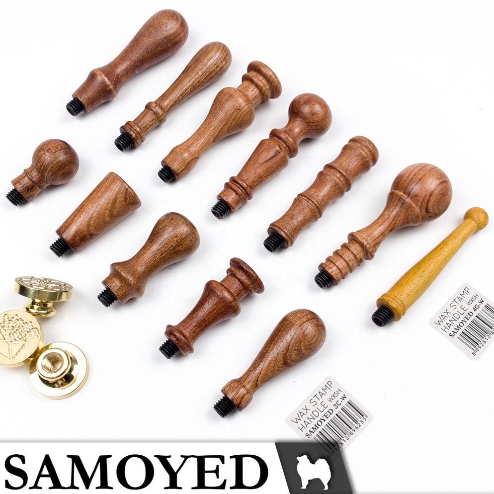 

[✩J52&] Pegangan / Gagang Kayu Stempel / Cap Lilin Segel Surat / Undangan / Seal / Sealing Wax Stamp Wood Handle Samoyed WXSH Shopee Sale