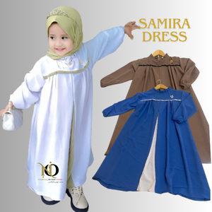 Gamis anak perempuan samira dress model terbaru fashion muslim usia 3 6 12 thn bahan crinkle warna p