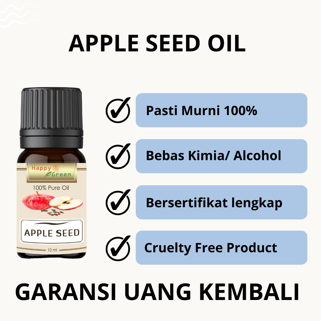 Happy Green Extra Virgin Apple Seed Oil - Minyak Biji Buah Apel Murni