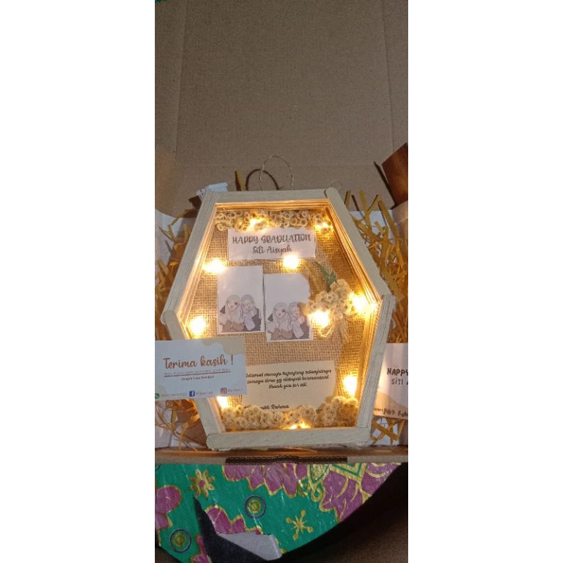 FRAME HEXAGONAL/ KADO BIRTDAY, WEDDING, GRADUATION
