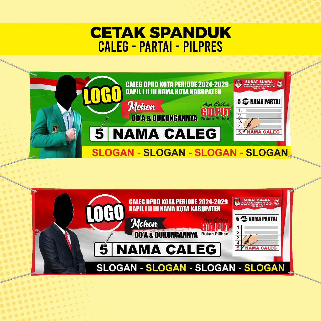 PROMO - Cetak Spanduk Banner Baliho MMT Caleg Partai Pemilu