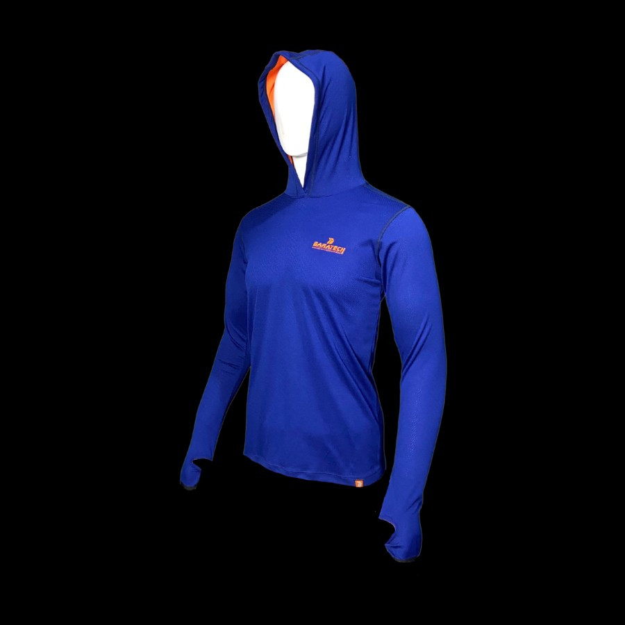 Baratech Baselayer Hoodie Dewata Blue Baju Hiking Quick Dry BAR-32-015