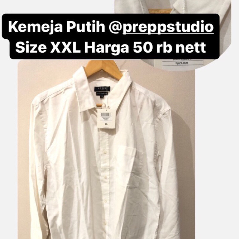 NEW Kemeja Putih Merk Preppstudio size XXL