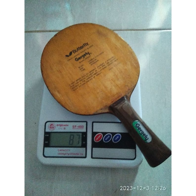 kayu blade tenis meja Butterfly GERGELY OLD TAG kupu hitam tanpa nomor seri