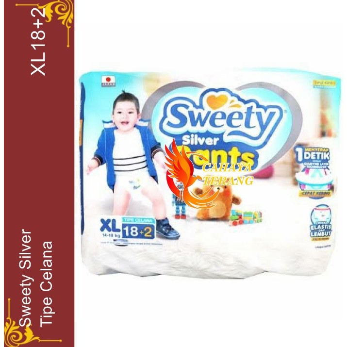 Sweety Silver Pants Popok Celana XL18 XL 18+2 Sweety XL isi 20Popok Sekali Pakai