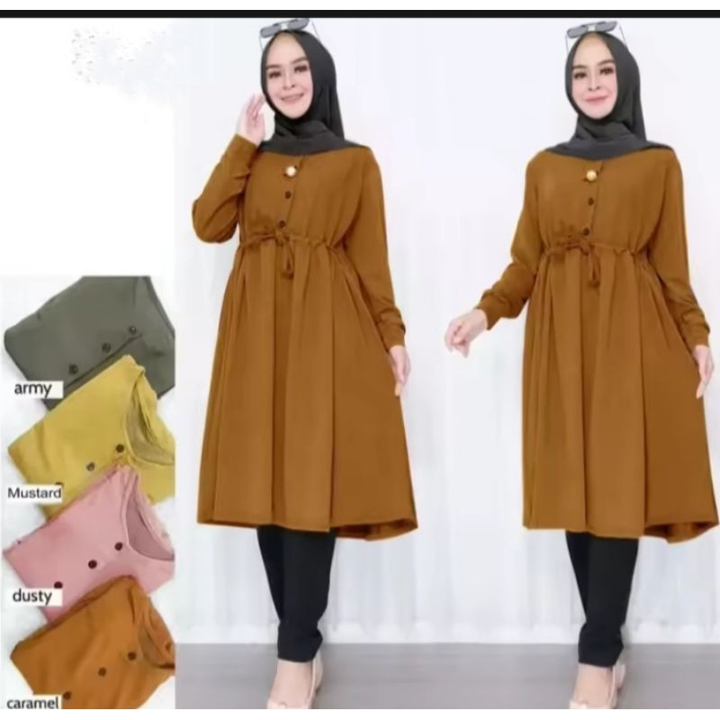 Talina tunik wanita terbaru dan kekinian friendly kancing depan size M/L/XL/XL