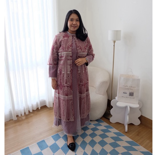 LIMITTES Baju lebaran kondangan muslim - gamis dress brukat tille bordir Pralaia
