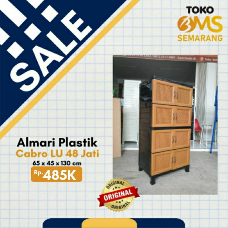 Promo Lemari plastik Napolly Cabro Crs LU 48 jati 4susun murah Semarang