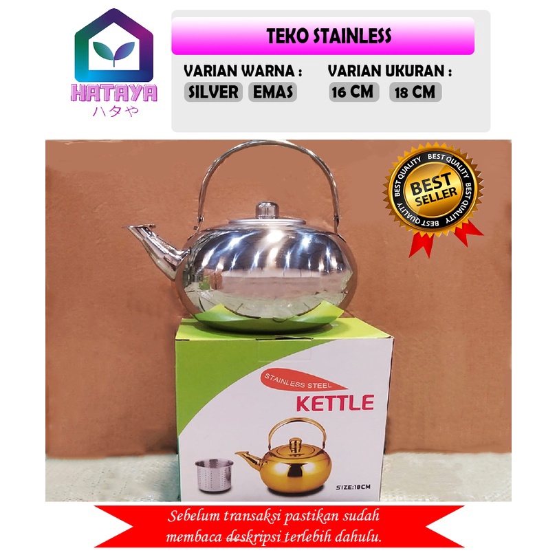 Siap Kirim.. HATAYA - TEKO EMAS STAINLESS STEEL/ TEKO ARABIAN/ TEKO HAJI/ TEKO KOPI/ TEKO TEH / TEKO