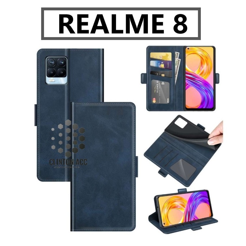 CASE HP REALME 8 FLIP WALLET LEATHER DOMPET KULIT SOFTCASE PREMIUM FLIP COVER SARUNG BUKA TUTUP FLIP