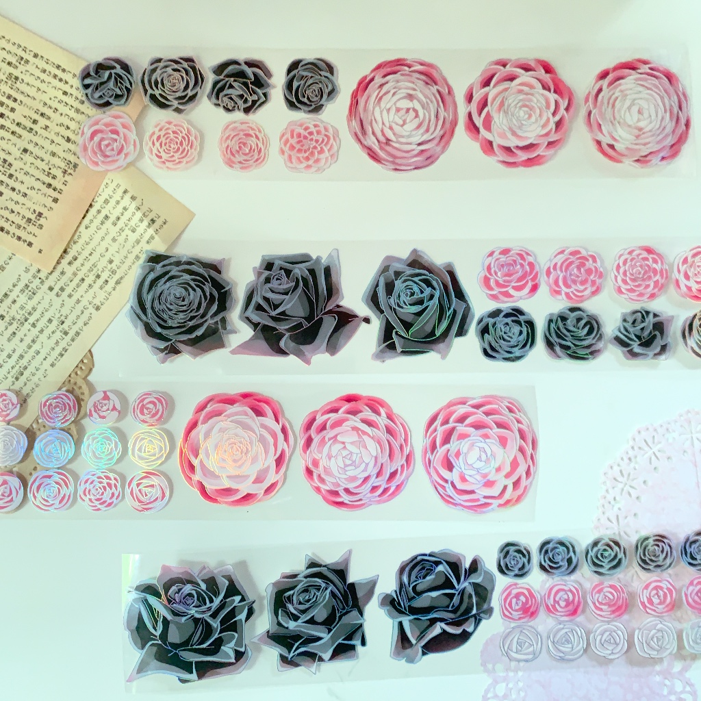 

[Sample] MOODTAPE 3 Colors Flower HOLO PET Tape