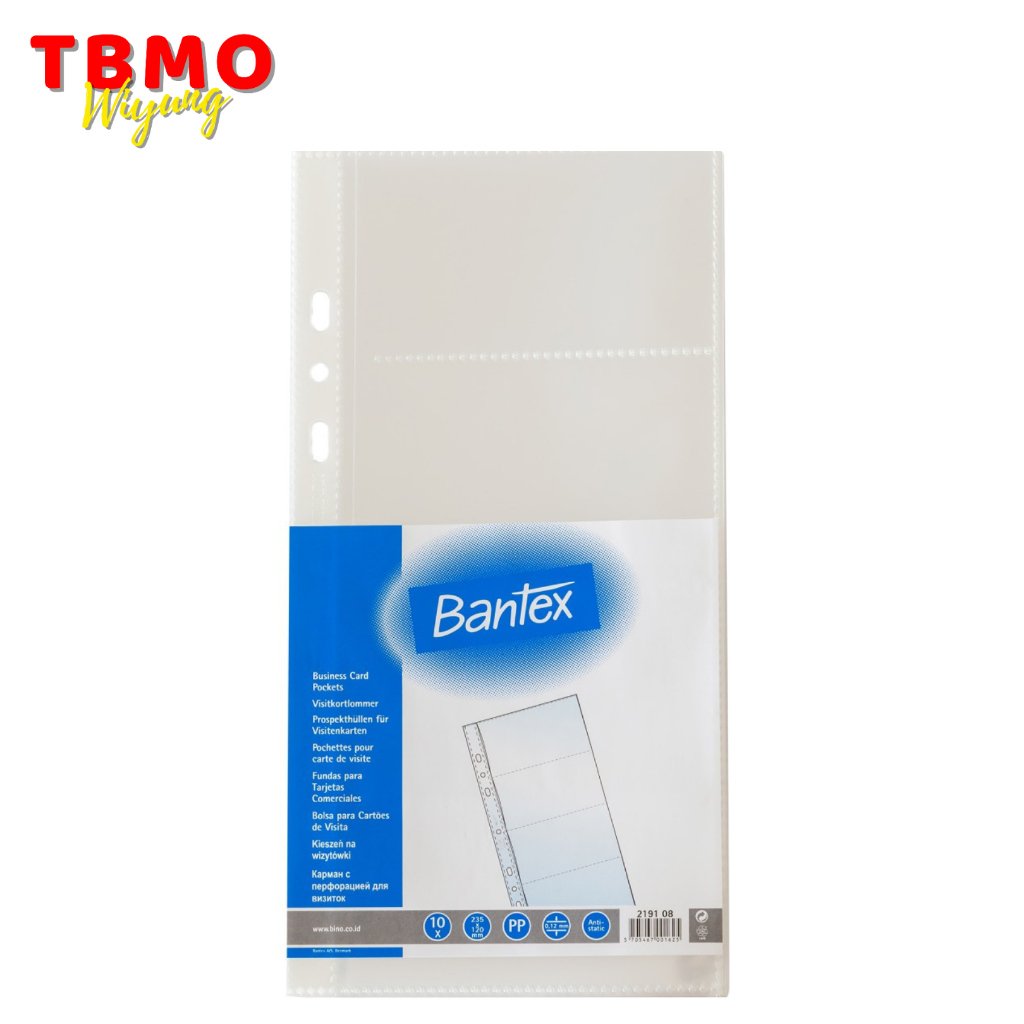 

TBMO Bantex Business Card Pocket 235x120mm 10 Sheets 2191 08
