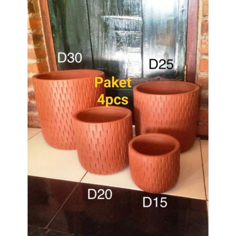 sale paket pot gerabah/pot tanah liat/pot teracota/pot bunga/vas bunga/dekorasi/jambangan/pot