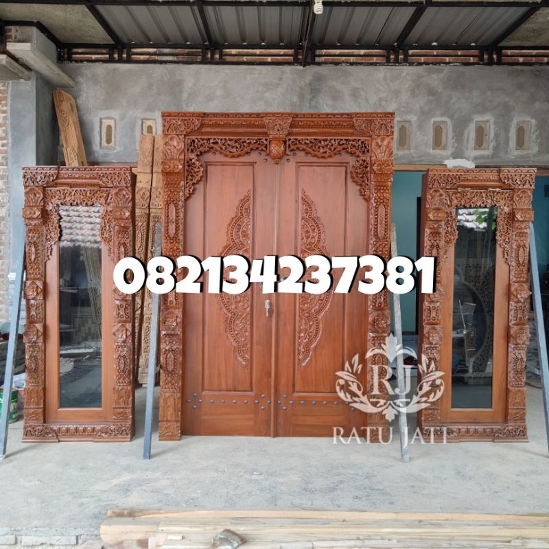Pintu Gebyok Ukir Jepara Jati Premium