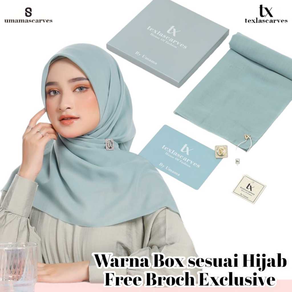 HIJAB POLOS VOAL PREMIUM LC TEXLASCARVES BY UMAMA SCARF 110X110CM // HIJAB BOX