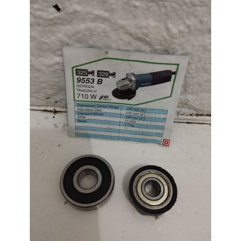 sepaket bearing gerinda makita 9553b/laher mesin gerinda makita 9553b