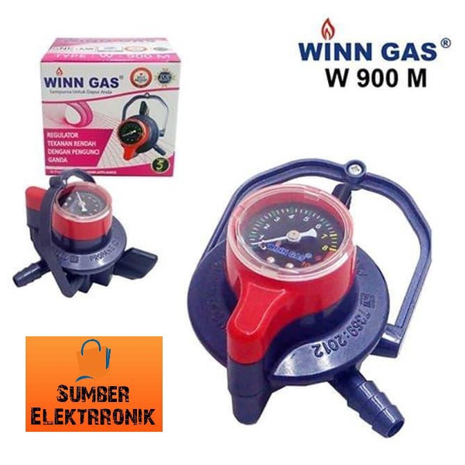 DiSk0n Original Winn Gas Regulator LPG Double Lock Tekanan Rendah W900 Meter dan Non Meter Cuci_Guda