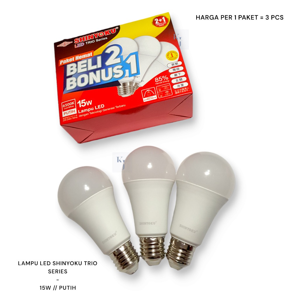 Lampu Led Shinyoku 15 Watt Trio Series ( Beli 2 Bonus Gratis 1 )