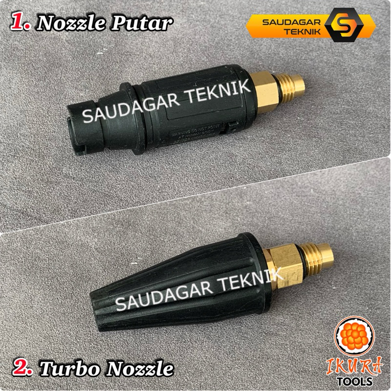 NOZZLE GUN JET CLEANER 100 BAR DRAT M16 ADJUSTABLE NOZZLE PUTAR TURBO NOZZLE JET CLEANER ADJUSTABLE