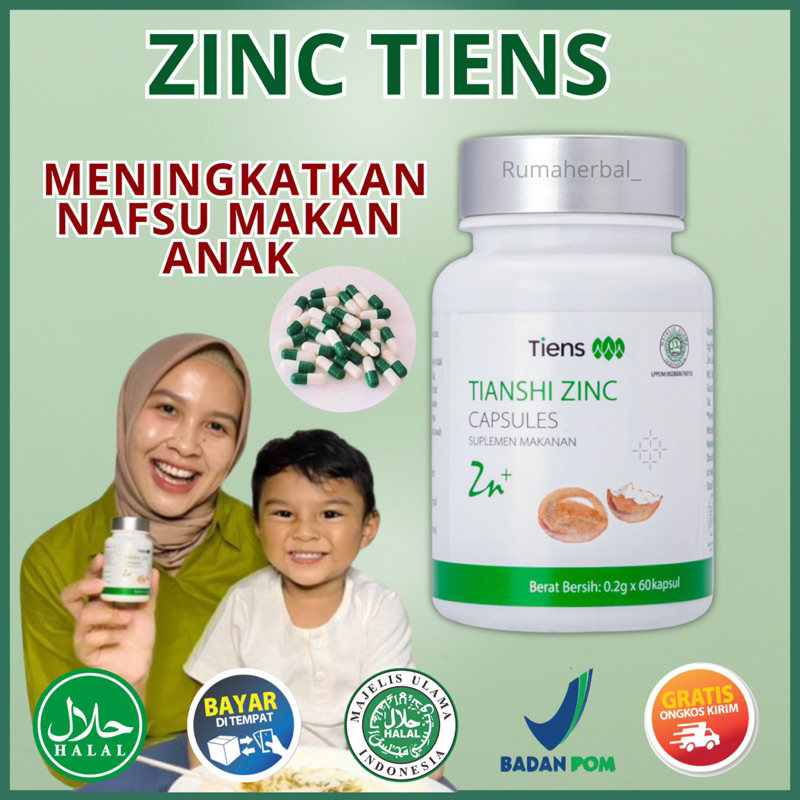 ZINC ANAK TIENS Multivitamin Penambah Nafsu Makan Anak | Zinc Tiens - 3X Lebih Ampuh Meningkatkan Na