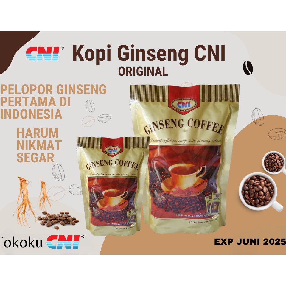 

[★O95>] GINSENG COFFEE CNI KOPI GINSENG ASLI ISI 20 SACHET Big Sale