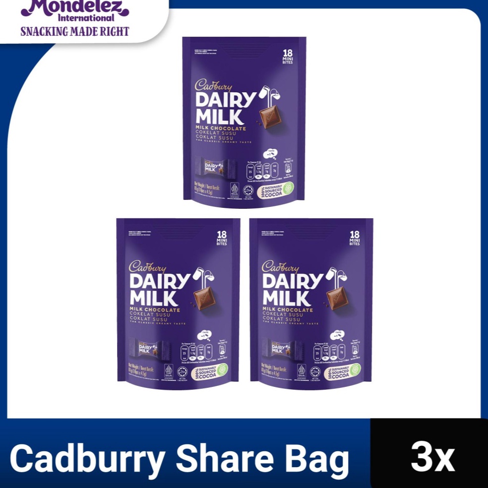 

Cadbury Dairy Milk Cokelat Sharebag Isi 18 x 3 viqwd