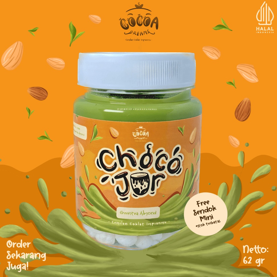 

[®T39(] PROMO TERMURAH !! Greentea Almond Choco Jar by Cocoa Dreams - Cemilan Coklat Jar Crunchy - Makanan Coklat Viral - Choco Jar Crunchy - Choco Jar Lumer - Choco Dream Kokoa Dream - Cemilan Cokelat Viral - Rice Crispy Original Segera Beli