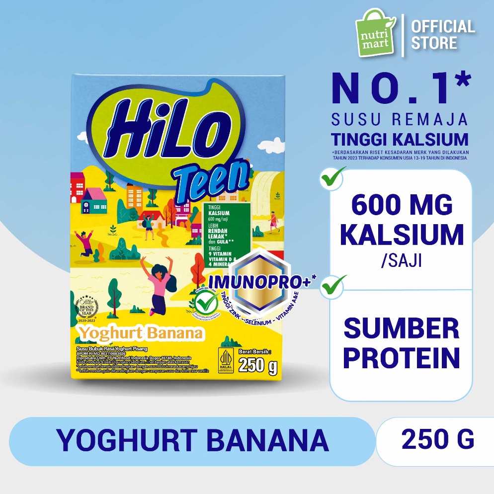 

[✃M1@] Hilo Teen Yoghurt Banana 250 gram - Susu Tinggi Kalsium Rendah Lemak [194]