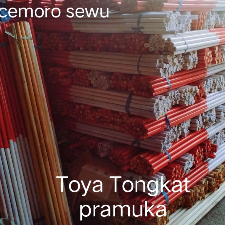 

Sup33r Pr0mo tongkat pramuka toya pramuka merah putih ada kayu dan bambu Harga mantul
