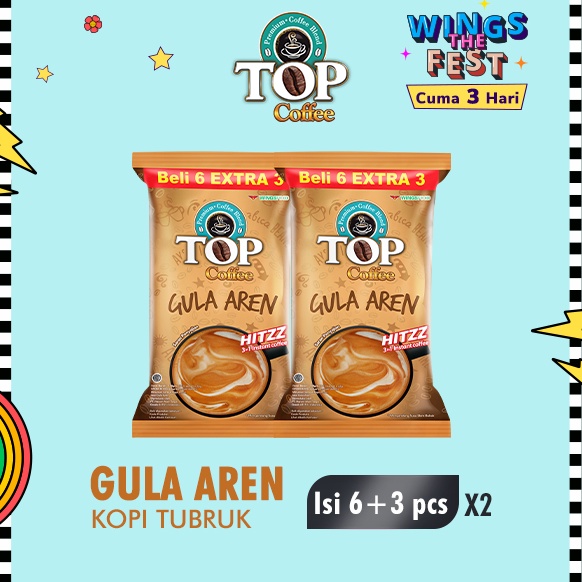 

75 Top Coffee Kopi Instan Gula Aren Pack 22 gr isi 6 + 3 pcs x2 Ready Stock Д ■