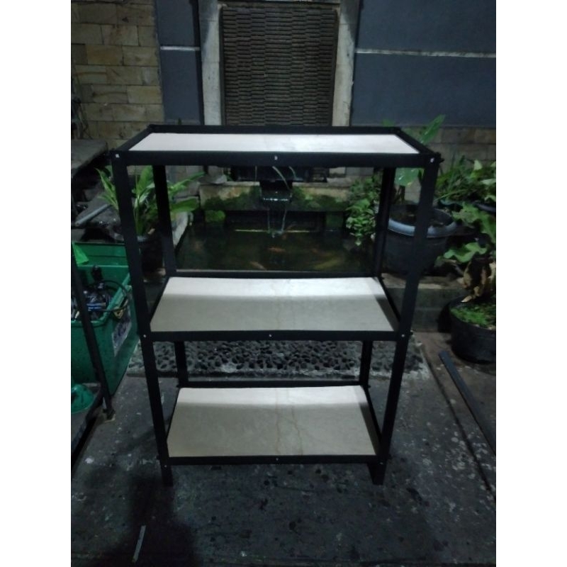 rak aquarium 3 susun  110x80x30 bongkar pasang  besi siku