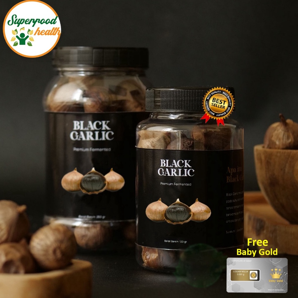 

FWN [ORI] Black Garlic/Bawang Hitam Tunggal 250 Gram Free Emas Mini Premium Quality 0hk8a