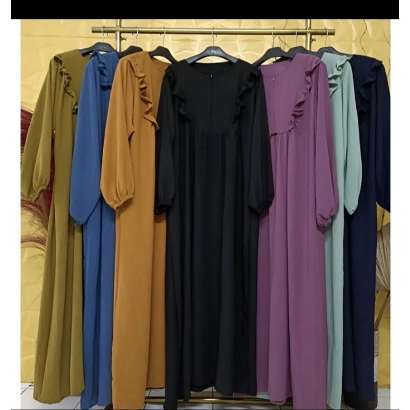 Salsa Drees gamis Dewasa polos simple bahan crinkle airflow gamis lebaran, gamis wanita terbaru dan 