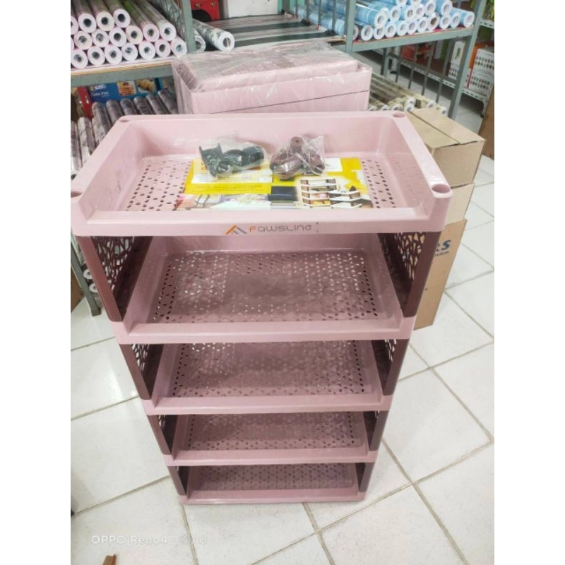 RAK JUMBO SERBAGUNA 5 SUSUN FAWSLINE RAK SUSUN 5 TINGKAT + RODA