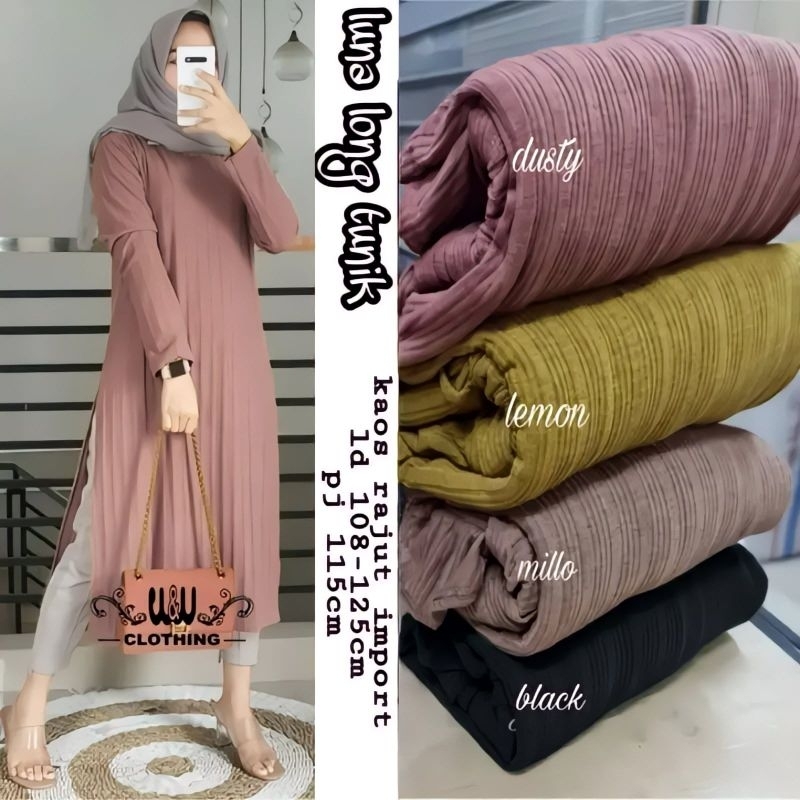 LUNA LONG TUNIK kaos rajut import