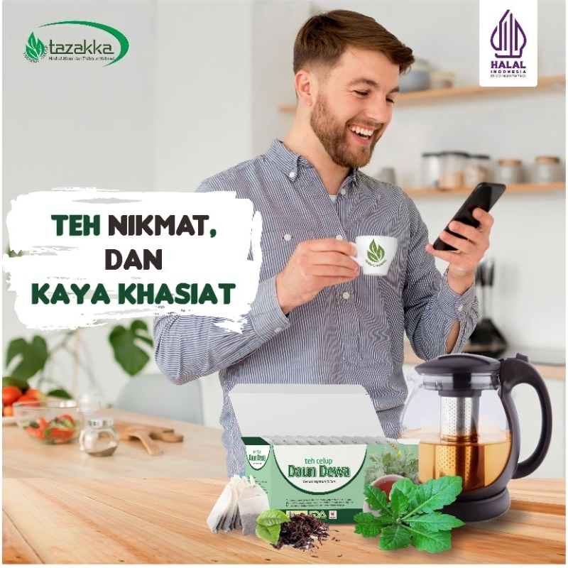 

Teh Celup Daun Dewa Herbal Tazakka Original isi 20 Kantung.