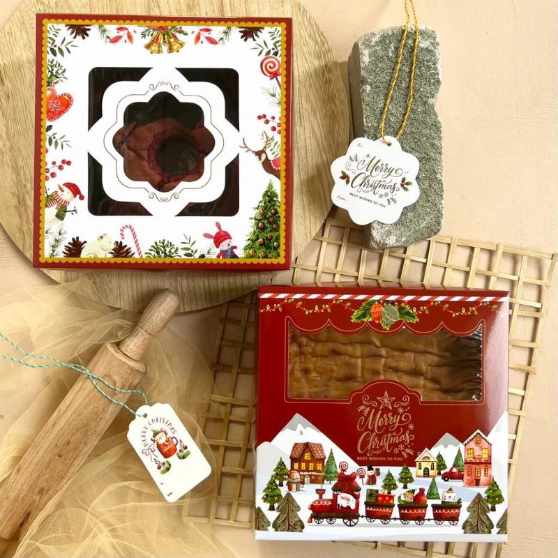 

5pc Kotak Natal 25x25x10cm Christmas Hampers Box Natal