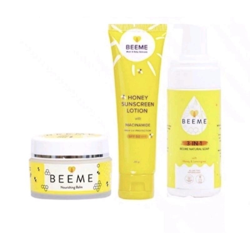 BEEME NOURISHING BALM | BEEME PAKET | BEEME SUNSCREEN | BEEME NATURAL SOAP 3in1 | BEEME LOTION MURAH