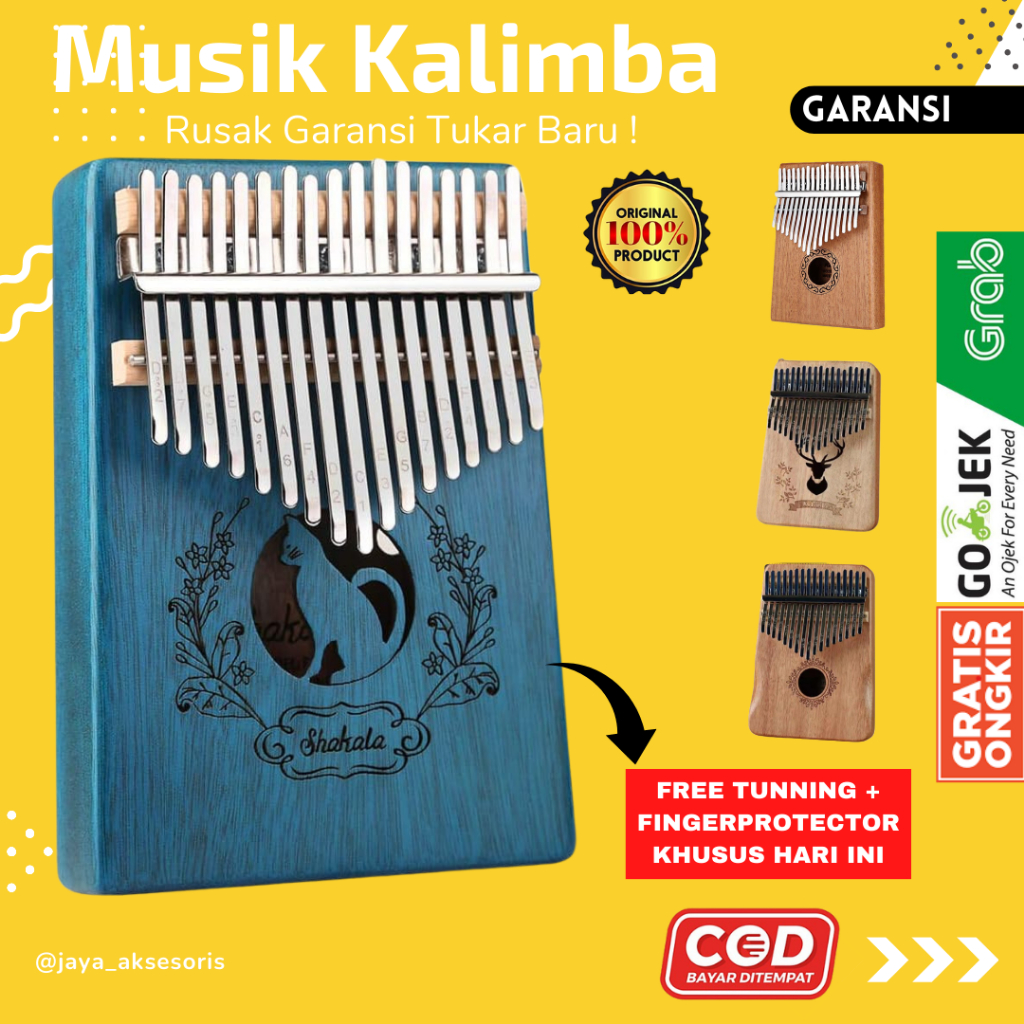 Kalimba Alat Musik Acrylic Kimi Mini 17 Keys Piano Jari Jempol Kalimba Kayu Original Tradisional Mur