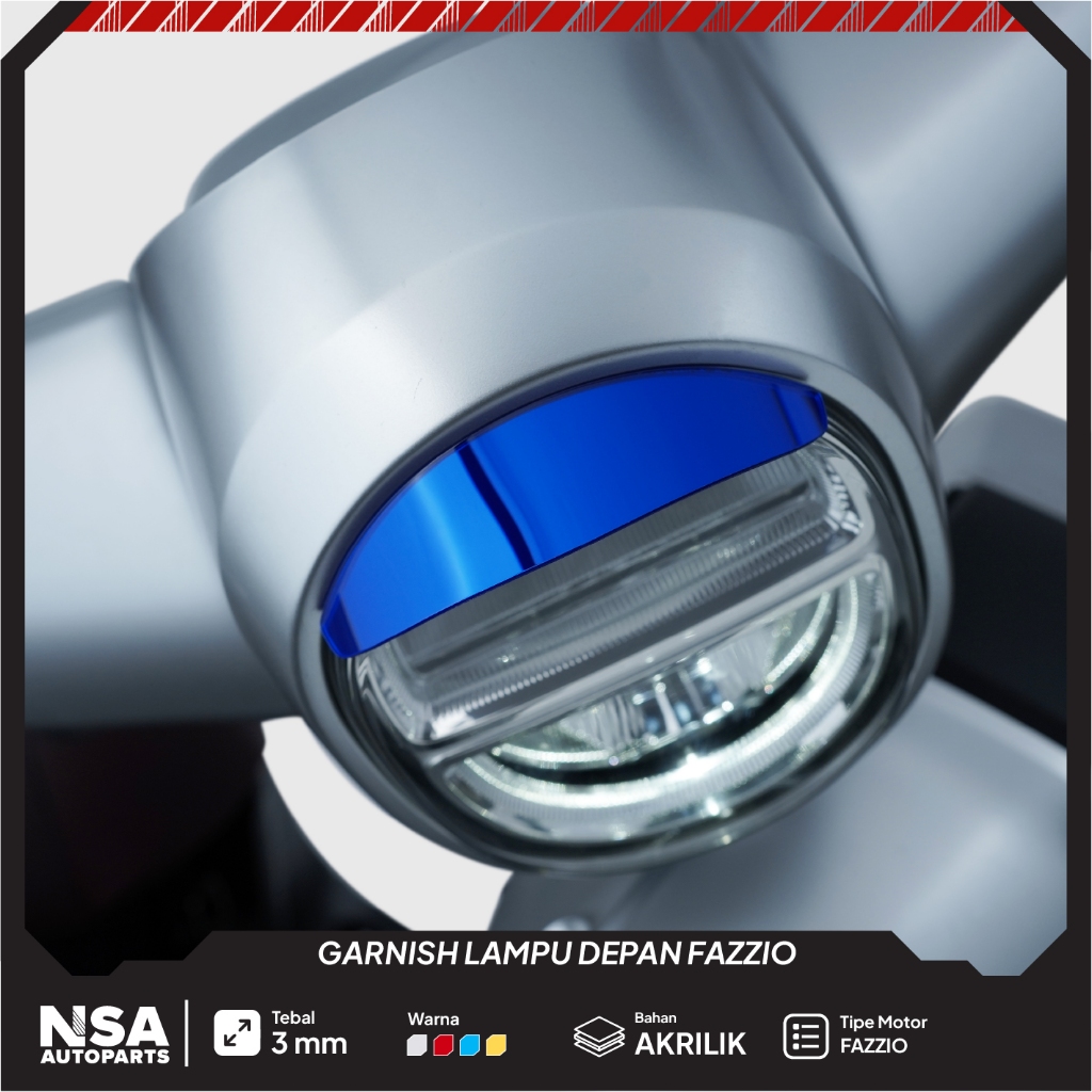 NSA AUTOPRATS TOPI LAMPU DEPAN YAMAHA FAZZIO 125 GARNISH ALIS LAMPU FAZZIO ITALY AKSESORIS FRONT HAT