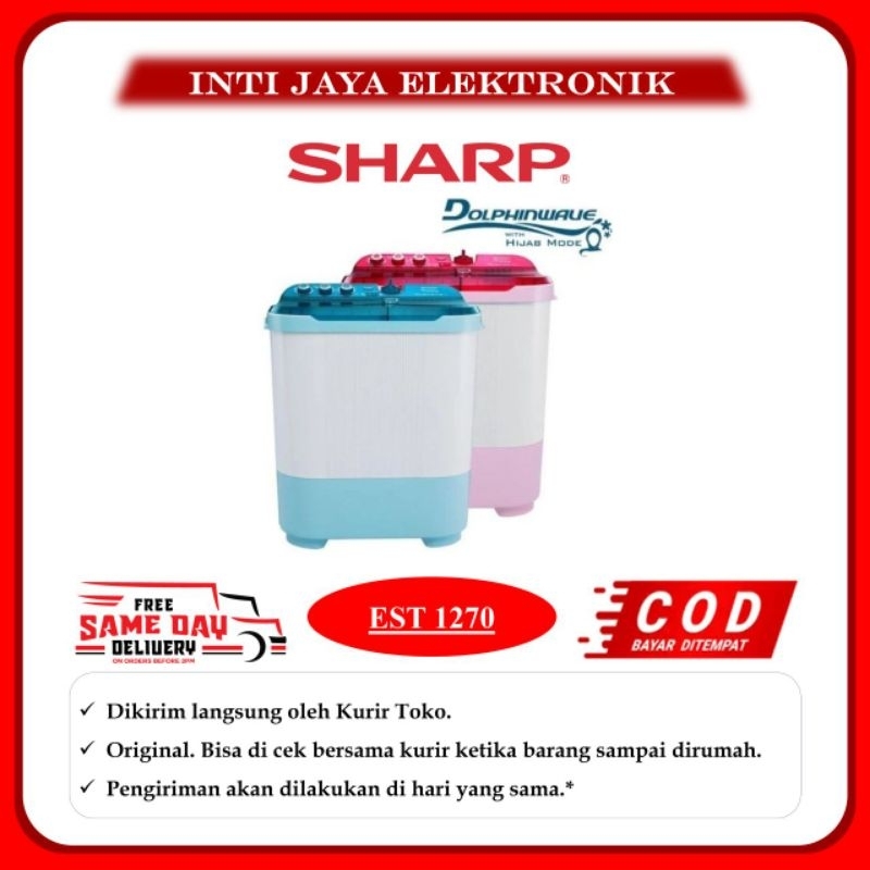 MESIN CUCI SHARP 12KG 2 Tabung SHARP EST 1270 12 KG EST1270 T1270 GARANSI RESMI