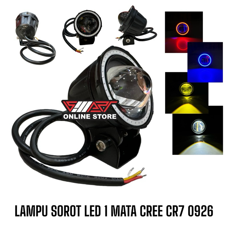 LAMPU SOROT LED 1 MATA CREE CR7 / LAMPU SOROT LED 6 MATA PLUS FLASH