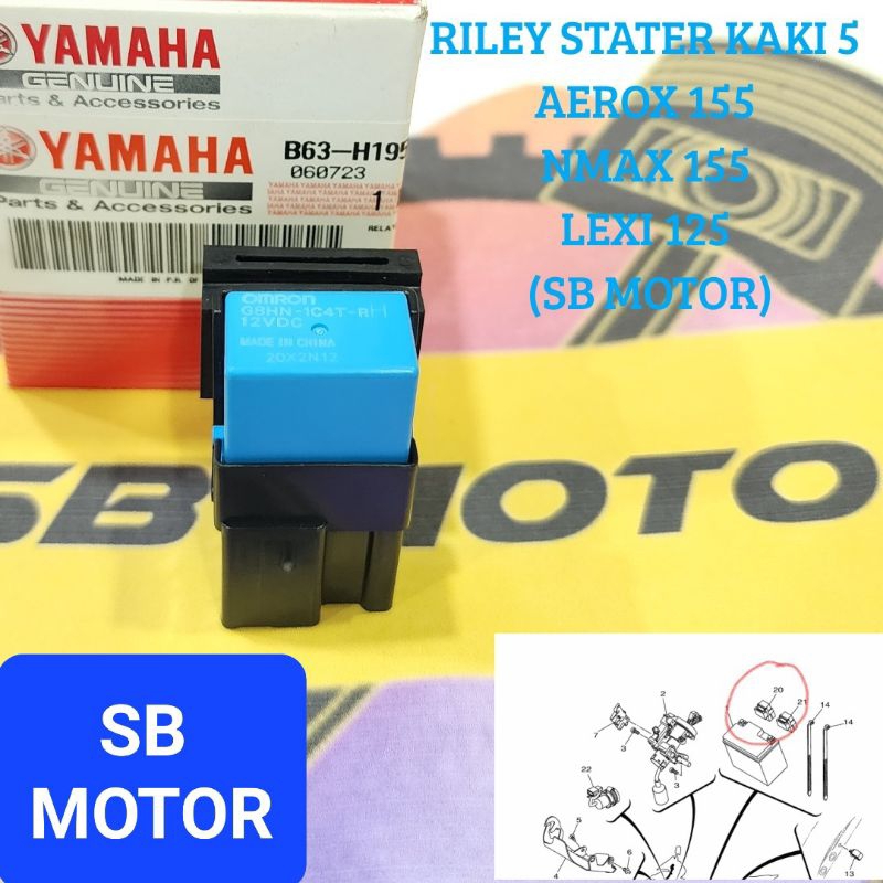 BENDIK RELAY ASSY RILEY STATER KAKI 5 AEROX 155 LEXI 125 NMAX 155 ORIGINAL YAMAHA