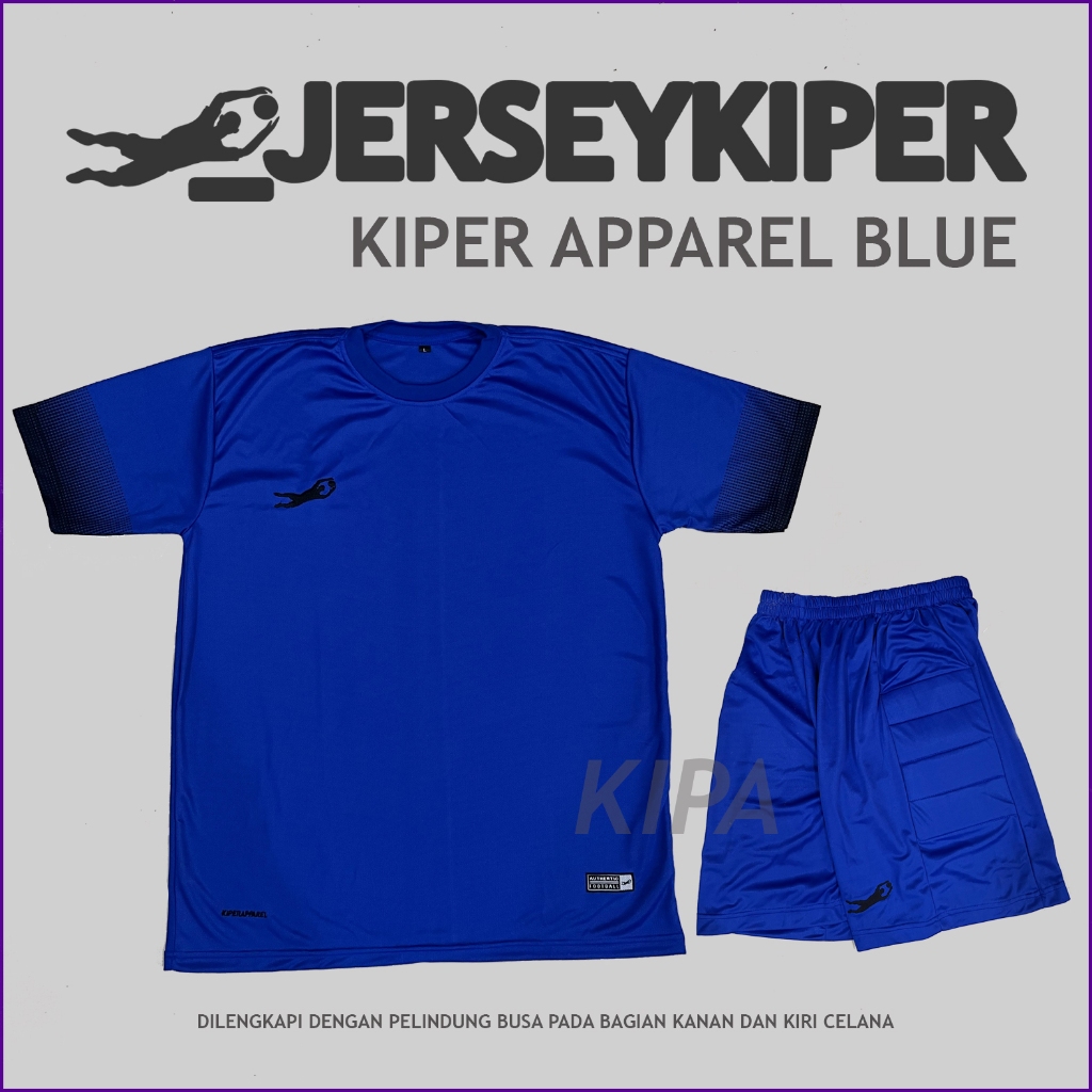 Jersey Kiper / GK / Baju Kiper Apparel Blue Short Sleeve Full Busa SATU STEL